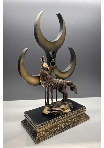 Dekoratif 3 Hilal Kurt Gold Eskitme Biblo fiyatları