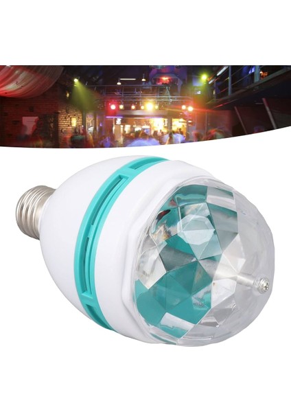 Rgb Renkli LED Döner Başlıklı Disko Topu Ampul 3W Priz Duy Dahil E27 Düğün Dernek Eğlence Dans Disko Show İçin Flaş 0801