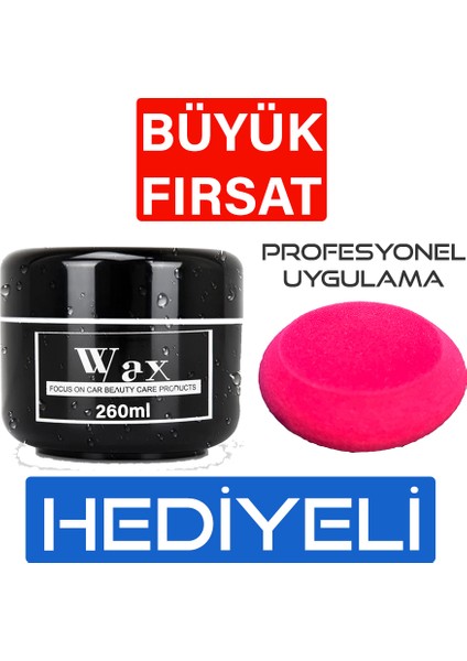 Seramik Kristal Kaplama Wax Premium Carnauba Wax 260ML Pad Hediyeli