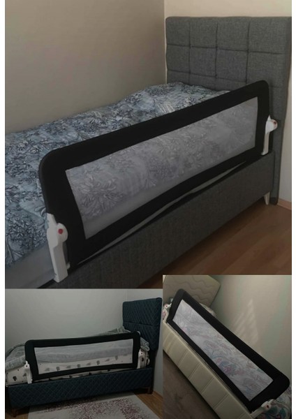 Bebek Çocuk Koruyucu Yatak Bariyeri 150CM Katlanır Baza Güvenlik Bariyeri