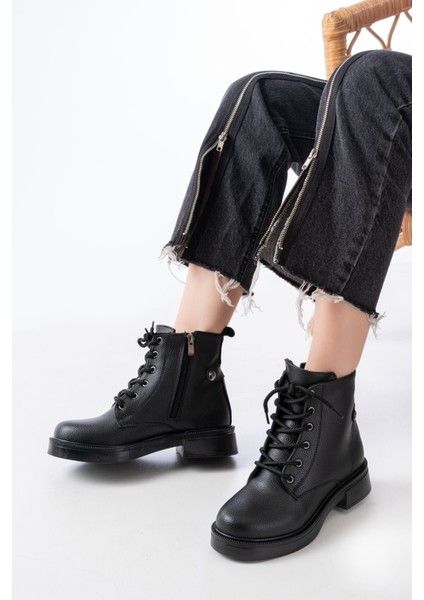 Infon Ayakkabı Marketi 02-2003 Siyah Bağcıklı Fermuarlı Günlük Kadın Bot fiyatları