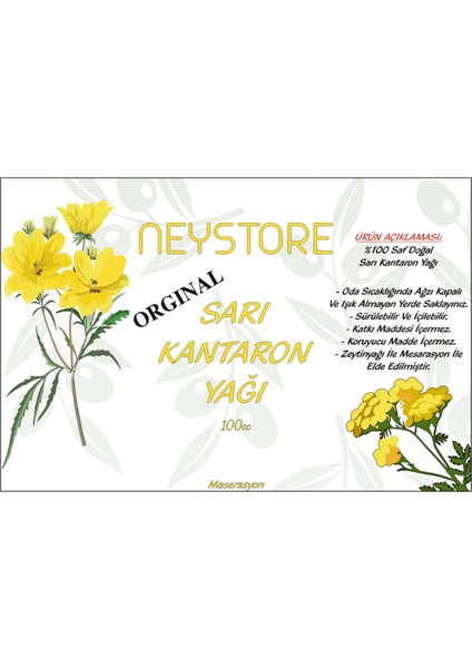 Çift Maserasyonlu, Ciltteki Leke, Yanık vb. İçin, Organik, Doğal Kırmızı Renkli Sarı Kantaron YAĞI (100 ml + 100 ml=200 ml)
