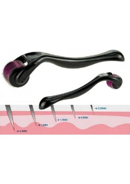 Derma Roller System 0.5 mm Titanyum 540 Mikro İğneli Saç Bakım Ürünü - Pembe Roller