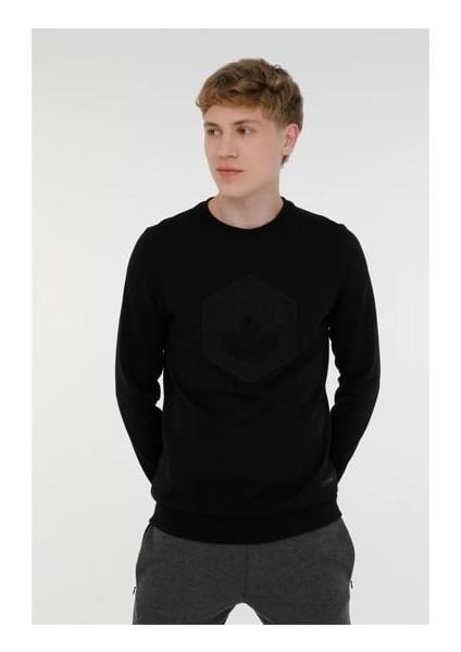 ml Aron 16SD4001 4pr Lumberjack Erkek Siyah Sweat - 4W