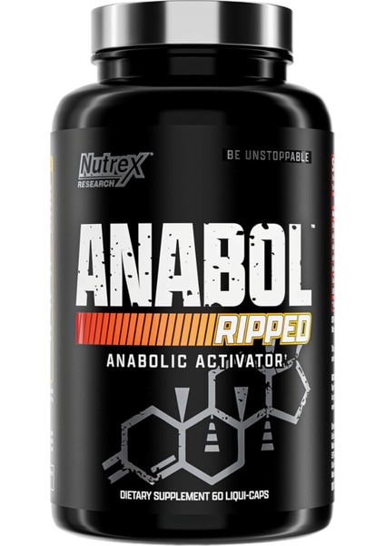 Anabol Ripped Anabolic Muscle Builder for Men, 2'si 1 Arada Takviye, 60 Capsul.Usa Version