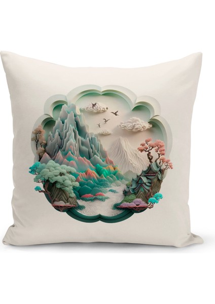 Vintage Serisi Çift Tarafı Dijital Baskılı Kırlent Kılıfı (Vintage Cushion Cover)