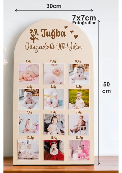 12 Ay Bebek Anı Fotoğraf Çerçevesi