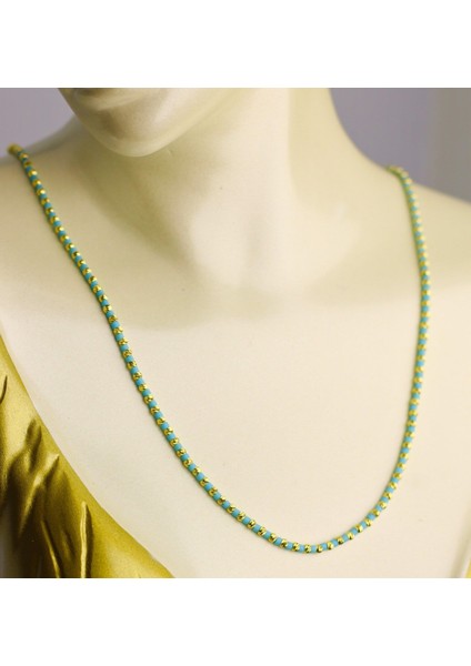 Mavi Boncuklu Dorika Kolye 14 Ayar fiyatları