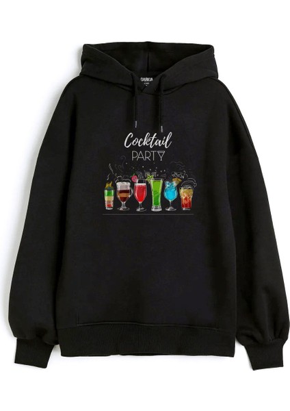 Kokteyl Özel Tasarım Ön Sırt Baskılı Kapşonlu Sweatshirt Hoodie