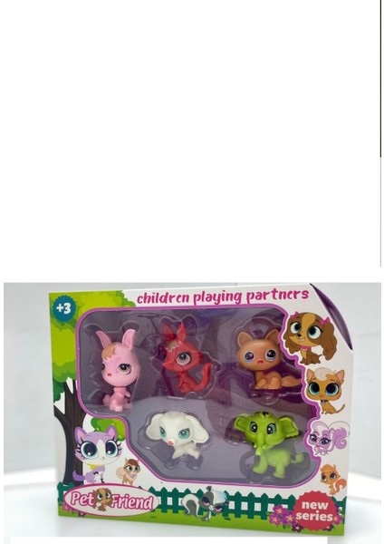 Miniş Oyuncak Karakterleri Littlest Pets Shop 5 'li Miniş Ailesi