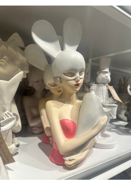 Buketli Kız Polyester Obje - Heykel, Biblo, Obje, Dekoratif Objeler, Şık Sunumlar fiyatları