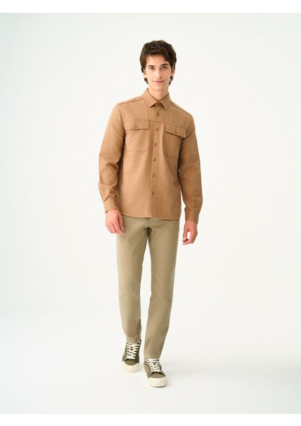 Erkek Slim Fit Bej Pantolon LF2032265