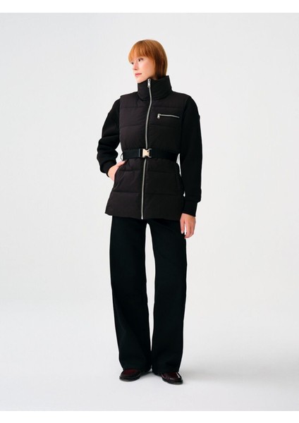 Kadın Loose Fit Siyah Yelek LF2036586 fiyatları