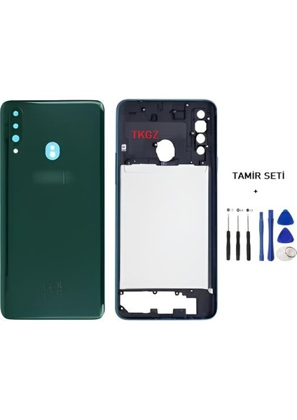 Samsung Galaxy A20S - SM-A207F Full Kasa Arka Kapak Takım Yeşil - Tamir Seti