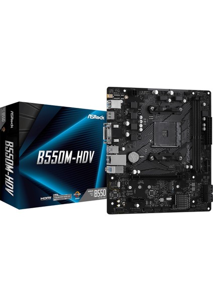 B550M-HDV Am4 Ddr4 4733(OC) M.2 HDMI Dvı-D D-Sub Usb3.2 Matx