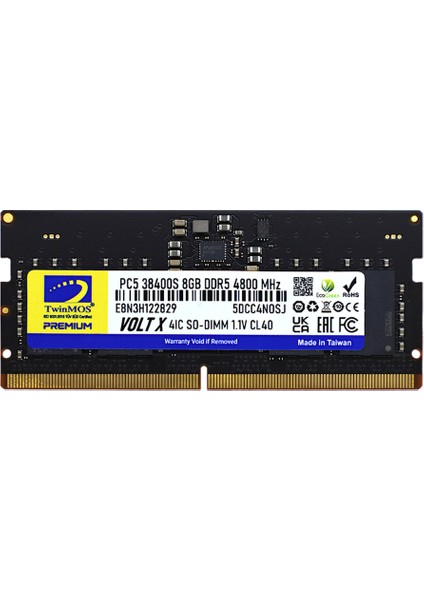 TMD58GB4800S40, 8gb, Ddr5, 4800MHZ, CL40, 1.1V Notebook Ram