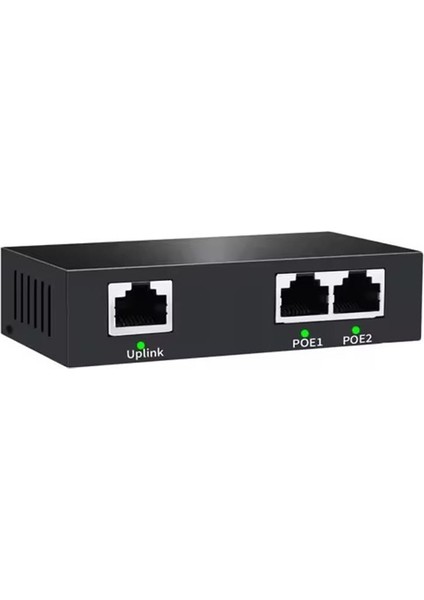 Uranıum POE-RP12 1 Port Poe Giriş + 2 Port Çıkış Metal Kasa Poe Repeater(Realtek