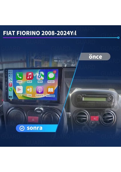 Fıat Fiorino 2008-2024 Yıl Android Kablosuz Carplay Navigasyon Multimedya 9 Inch Ekran 4G Ram 32GB Hafıza fiyatları