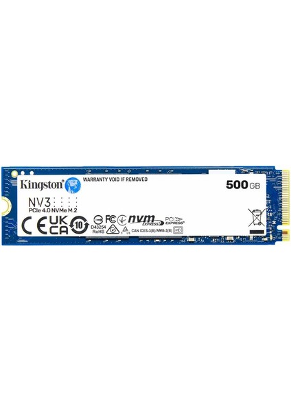 500 GB Kıngston Nv3 2280 Gen4 M.2 Pcıe 4.0 Nvme 5.000/3.000 SNV3S/500G