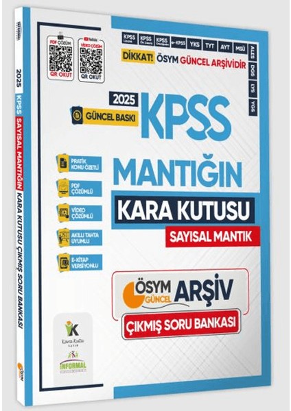 2025 KPSS Sayısal Mantığın Kara Kutusu Ösym Çıkmış Soru Havuzu Bankası Konu Özetli Video/pdf Çözümlü