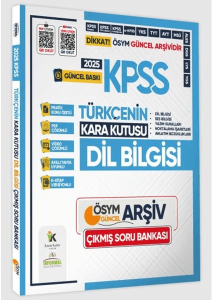 2025 KPSS Türkçenin Kara Kutusu Dil Bilgisi Konu Özetli Dijital Çözümlü Ösym Çıkmış Soru Bankası