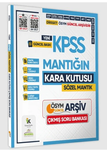 Karakutu Yayınları 2025 KPSS Sözel Mantığın Kutusu ÖSYM Çıkmış Soru Havuzu Bankası