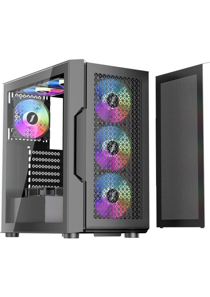 1st Player Trılobıte T7 Siyah 650W 80+ Argb 4X12CM Fan Temperli Cam Mesh USB 3.0 Atx Kasa