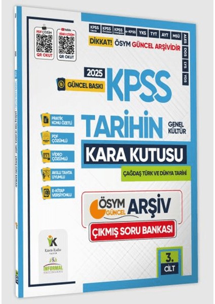 2025 KPSS Tarihin Kara Kutusu 3.cilt Pdf ve Video Çözümlü Konu Özetli ÖSYM Çıkmış Soru Havuzu Bankası