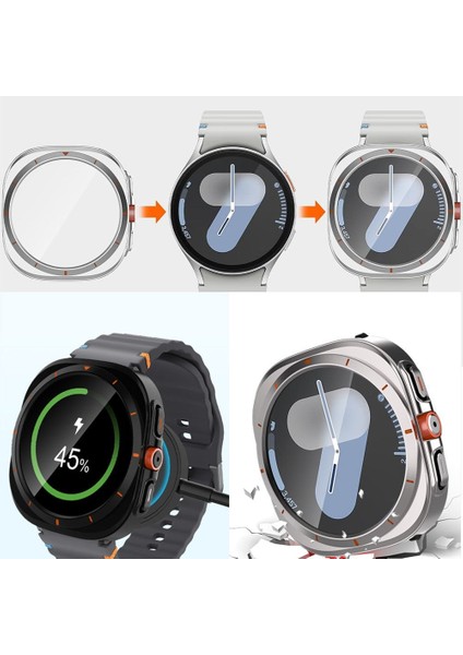 Samsung Galaxy Watch 7 Uyumlu 40-44MM Ultra Dönüştürücü Kasalı Ekran Koruyucu