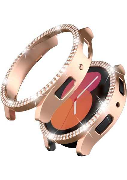 Samsung Galaxy Watch 5-4 Uyumlu 40MM Çift Sıra Taş Işlemeli Renkli Kasa Koruyucu Çerçeve indirimleri