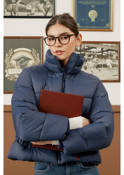 Loose Fit Rahat Kesim Pembe Şişme Mont