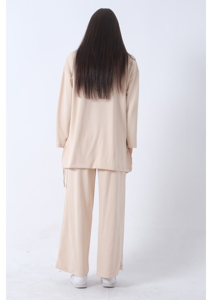 Taş Yanları Bağlamalı Kapüşonlu Tunik Pantolonlu Takım 46377.50