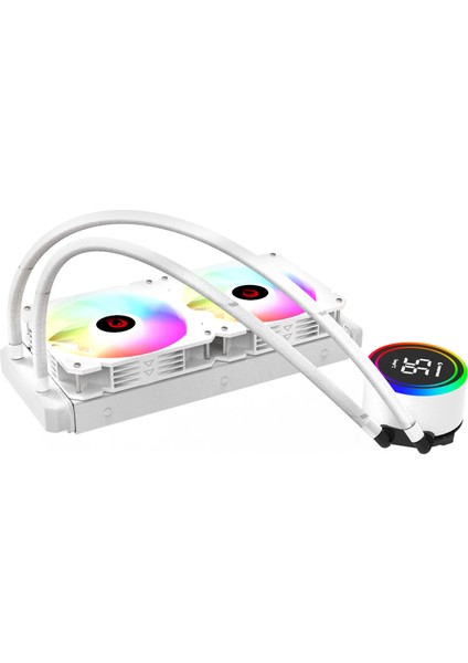 Helıos C15 Beyaz 240MM LGA1700/AM5 Soket Sıvı Soğutmalı Cpu Fan Sıcaklık Göstergeli