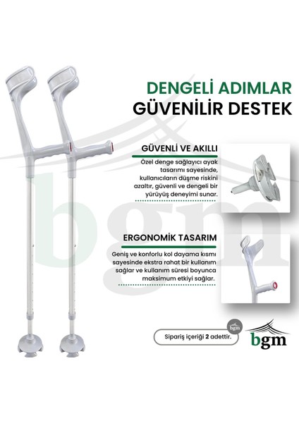 Akıllı Baston- Kanedyen Değnek- Yüksek Kalite Ortopedik Yürüme Desteği- 1 Çift