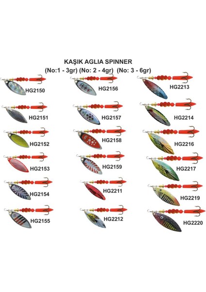 Kaşık Aglıa Spınner Yaprak Meps No:3 - 6 gr