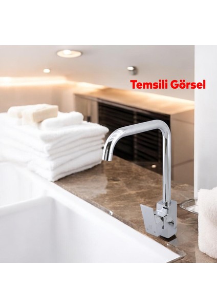 Kaliteli Lavabo Musluk Banyo Mutfak Evye Bataryası Sıcak Soğuk Su Girişli 1.390 kg Çeşme Krom Renk