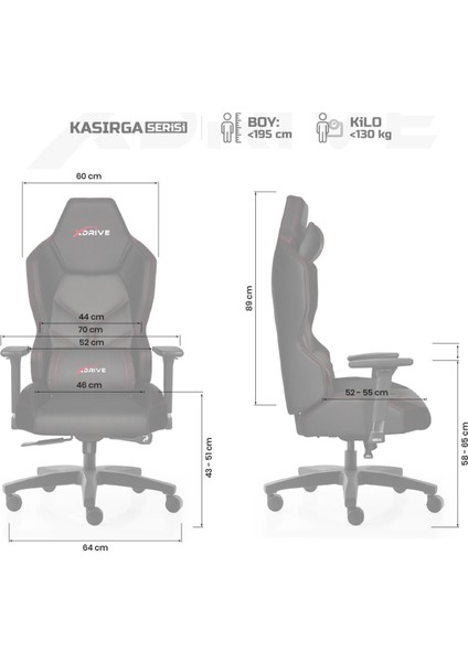 Kasırga Masajlı Profesyonel Oyuncu Koltuğu Siyah/siyah