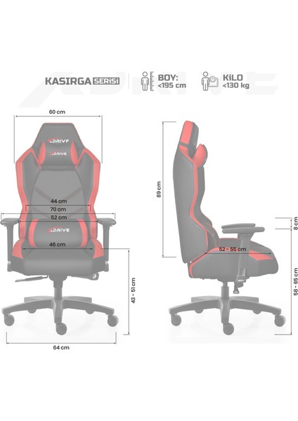 Kasırga Masajlı Oyuncu Koltuğu Kırmızı/siyah indirimleri
