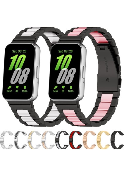 Samsung Galaxy Fit 3 Için Üç Çelik Metal Saat Kayışı (Yurt Dışından)