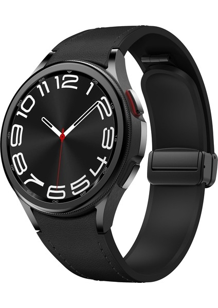 Samsung Galaxy Watch 6 Için Manyetik Toka Pu Silikon Kayış (Yurt Dışından)