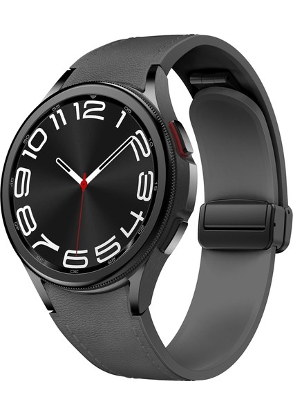 Samsung Galaxy Watch 6 Için Manyetik Toka Pu Silikon Kayış (Yurt Dışından)