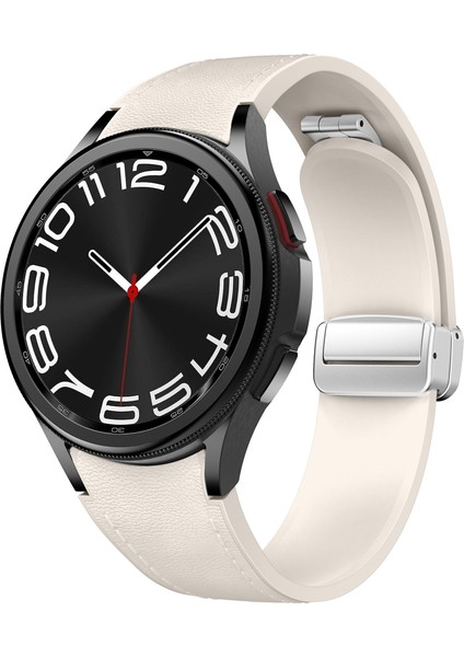 Samsung Galaxy Watch 6 Için Manyetik Toka Pu Silikon Kayış (Yurt Dışından)