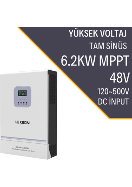 6.2kw Mppt 120-500V Pv Input 100A Mppt Inverter Parallenebilir