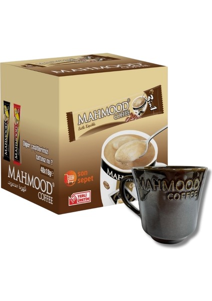 Mahmood Coffee 3 ü 1 Arada Sütlü Köpüklü 48 Adet ve Kupa Bardak