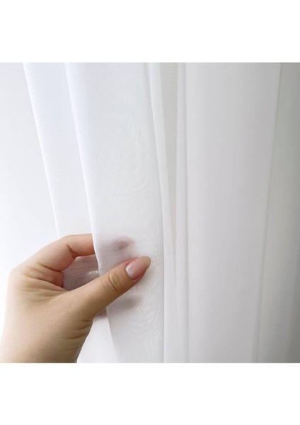 Pileli Kısa Tül Perde Kalorifer Petek Üstü Düz Tül Perde Beyaz (1x2,5 Pile) indirimleri