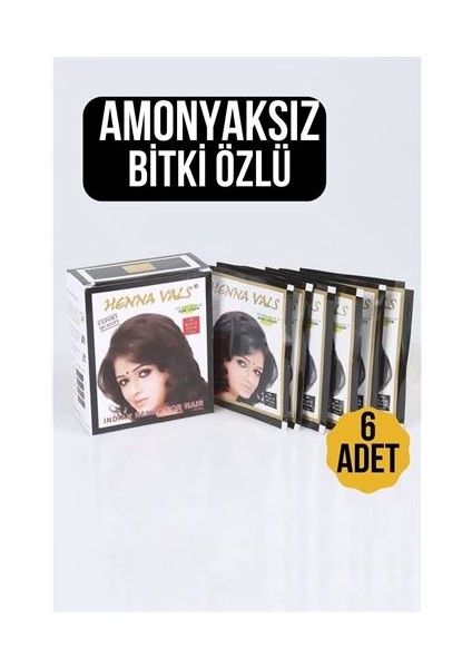 Turk Siyah Amonyaksız Bitki Özlü 6 Lı Paket Saç Kınası