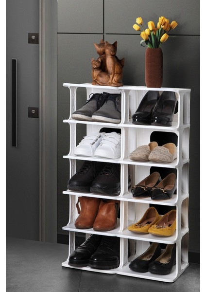 Lüx 5 Katlı Ayakkabılık Düzenleyici Organizer(Beyaz) fiyatları