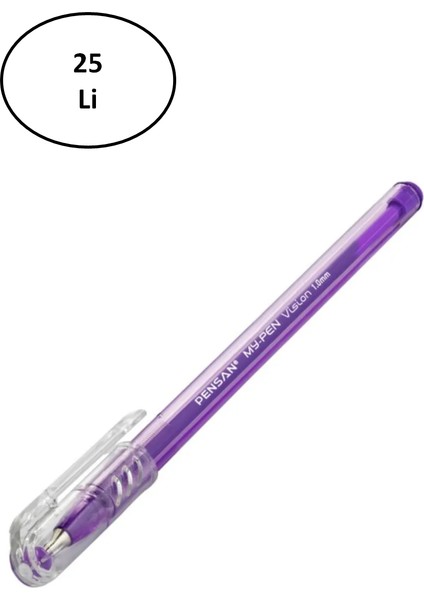 My-Pen Tükenmez Kalem 1 mm Mor 25'li