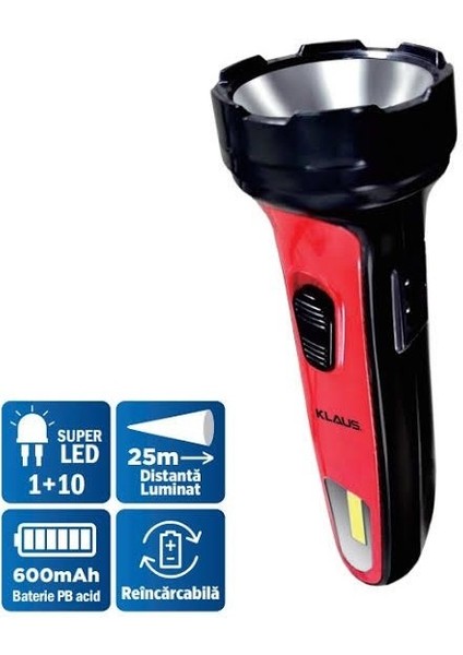 Şarjlı El Feneri 3+3W 600 Mah KE47711