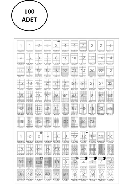 Tw-2027 70X32,125 Mm Laser Etiket 100 Adet
